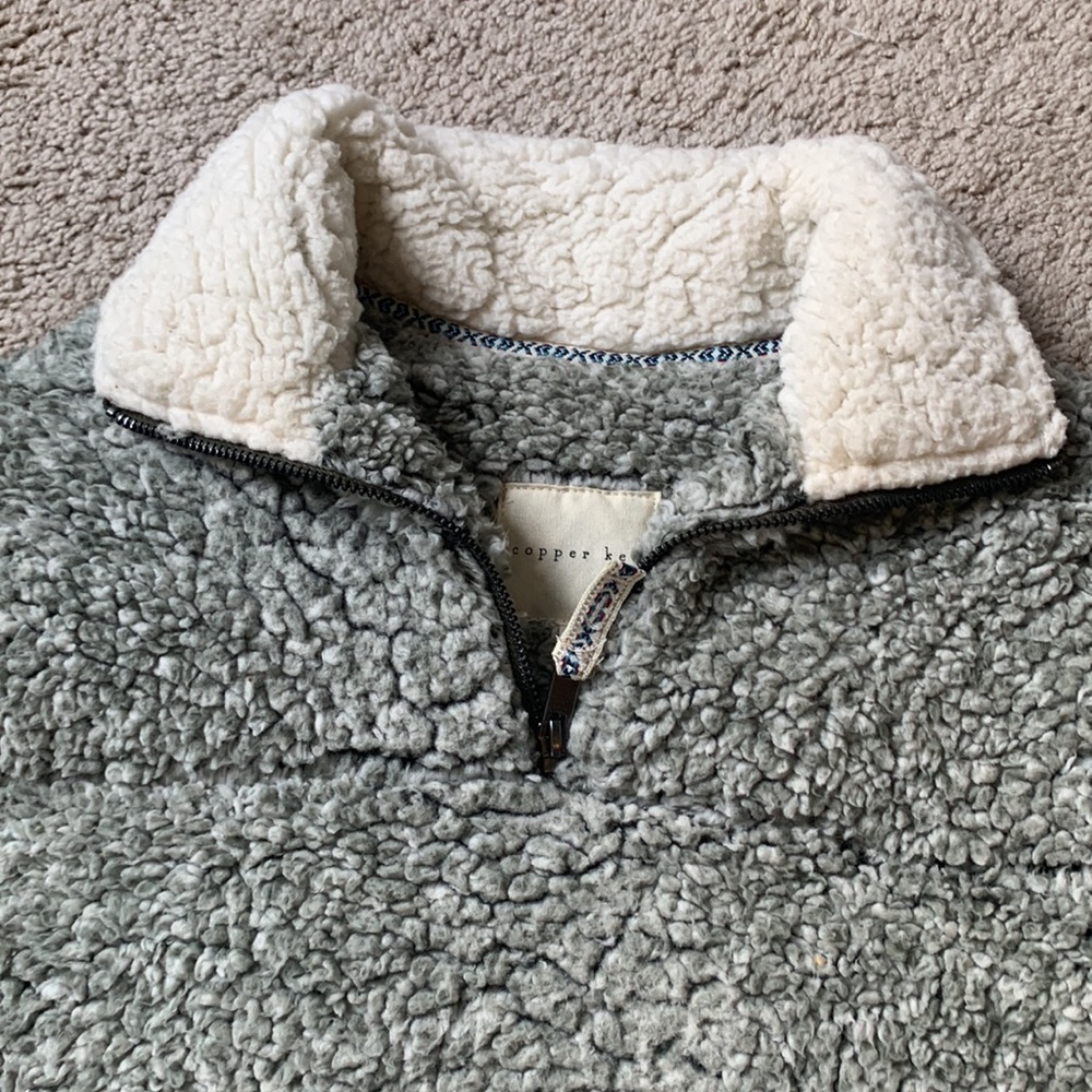 Gray Teddy Bear Pullover Size Small - image 2